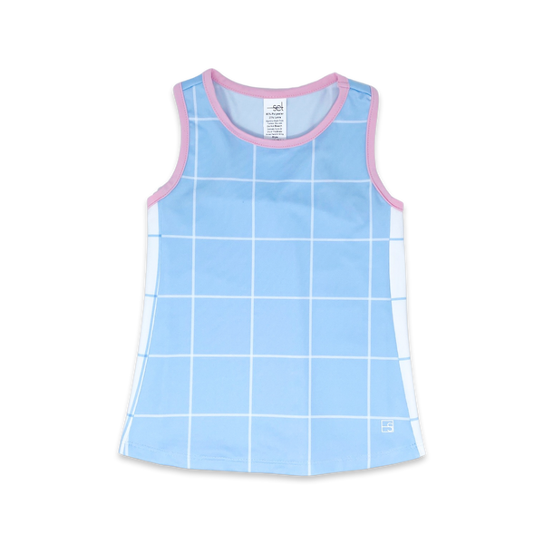 Riley Tank-Blue Windowpane
