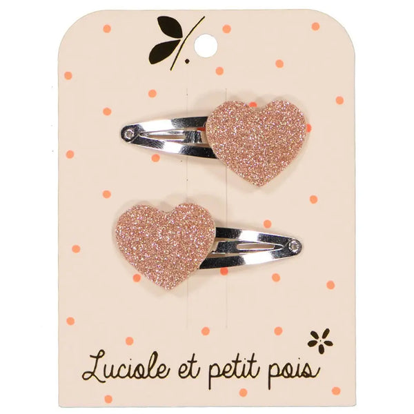 Glitter Heart Clips