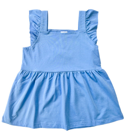 Flutter Sleeve Empire Top- Blue