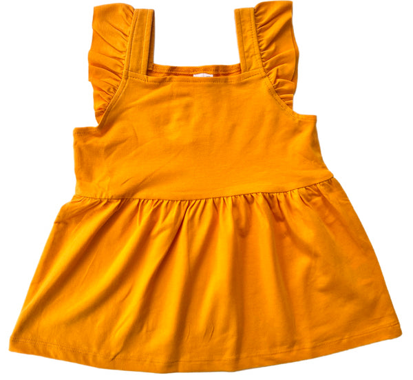 Flutter Sleeve Empire Top- Marigold