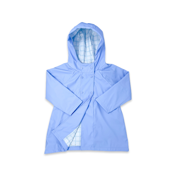 Blue Windowpane Raincoat