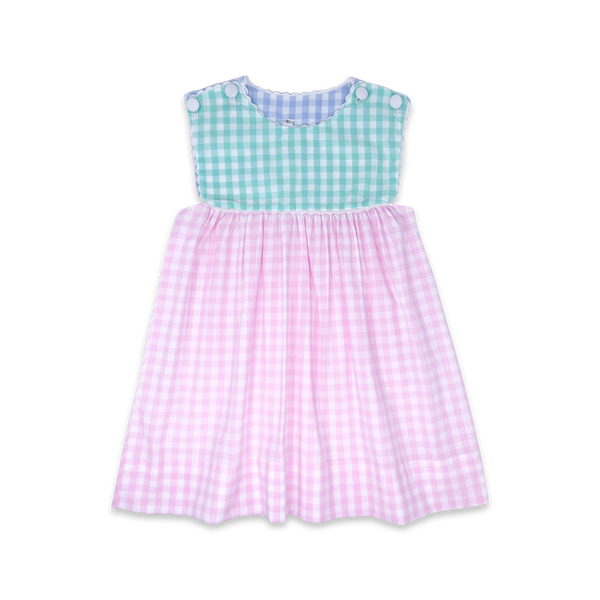 Charming Dress- Pink/Mint/Blue Check