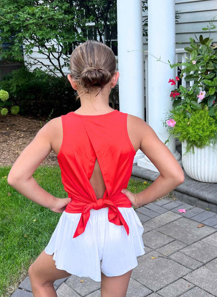 Tie Back Top- Red