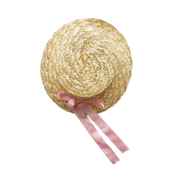Gros Grain Straw Hat- Pink