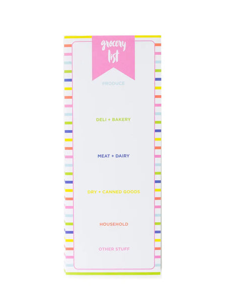 Striped Grocery List Pad w/ Magnet
