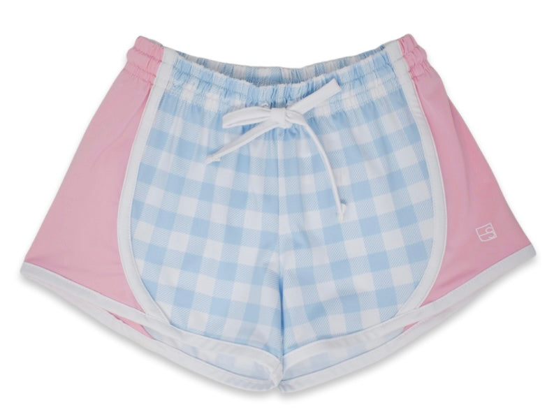 Elise Shorts- Light Blue Buffalo Check/Light Pink
