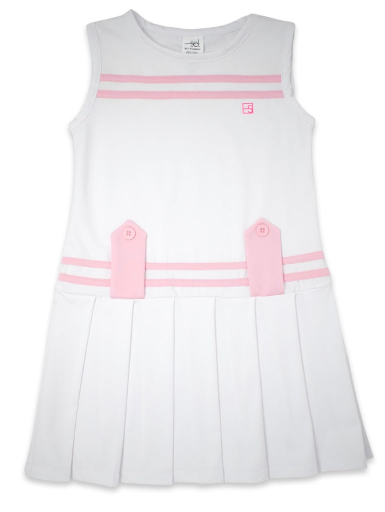 Magnolia Dress- White/Light Pink