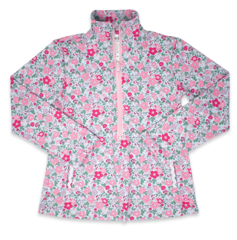 Heather Half Zip- Floral