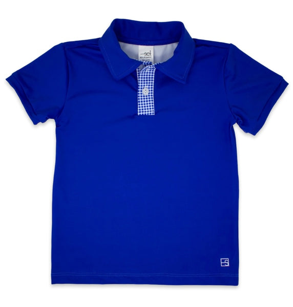 Parker Polo- Royal Blue Mini Gingham