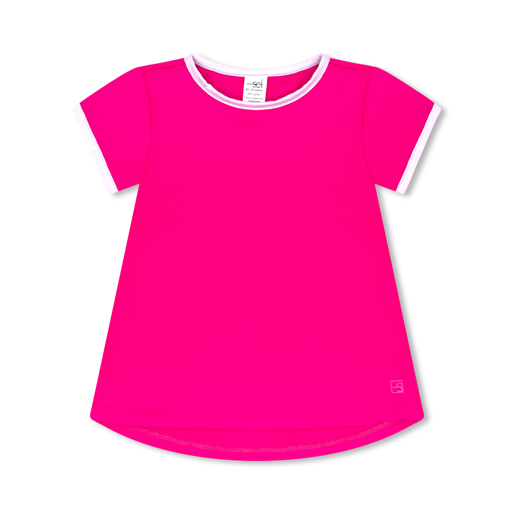 Bridget Basic Tee- Power Pink/Petal Purple