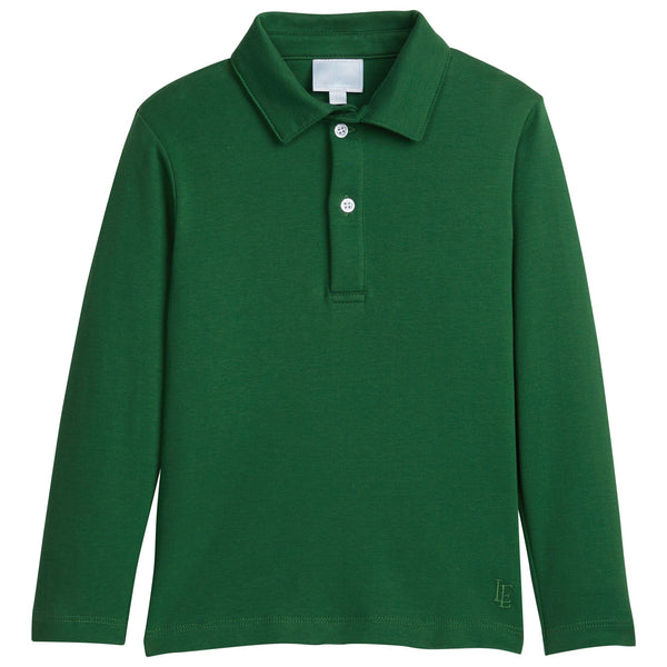 Long Sleeve Polo- Hunter Green