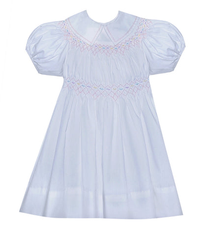 Effie Smocked Dress- White