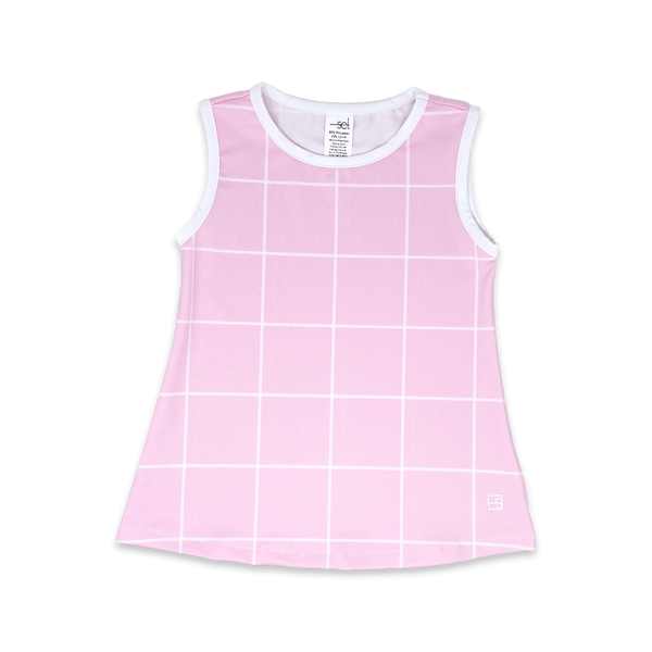 Tori Tank- Pink Windowpane/Coconut