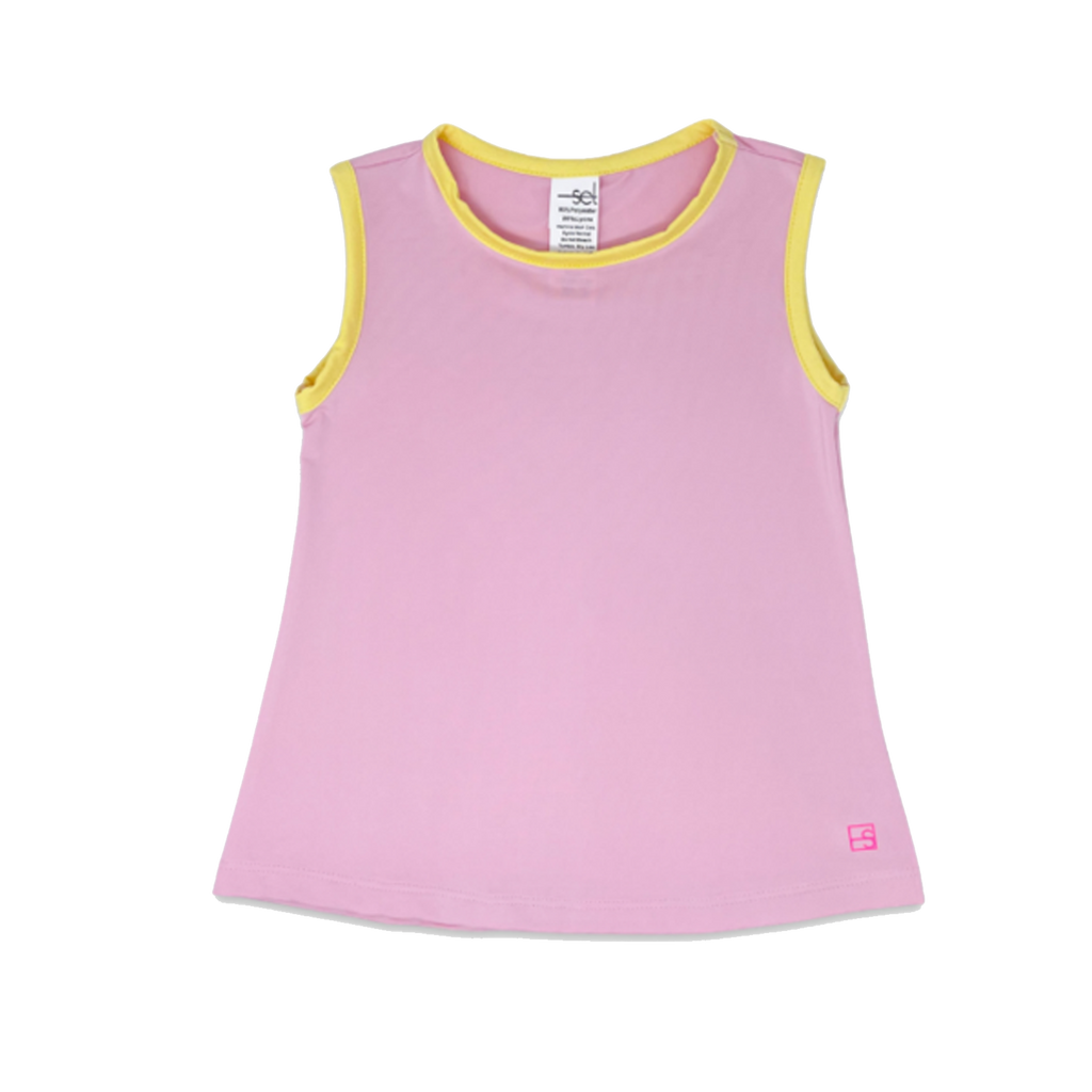 Riley Tank-Cotton Candy Pink/ Lemonade Yellow