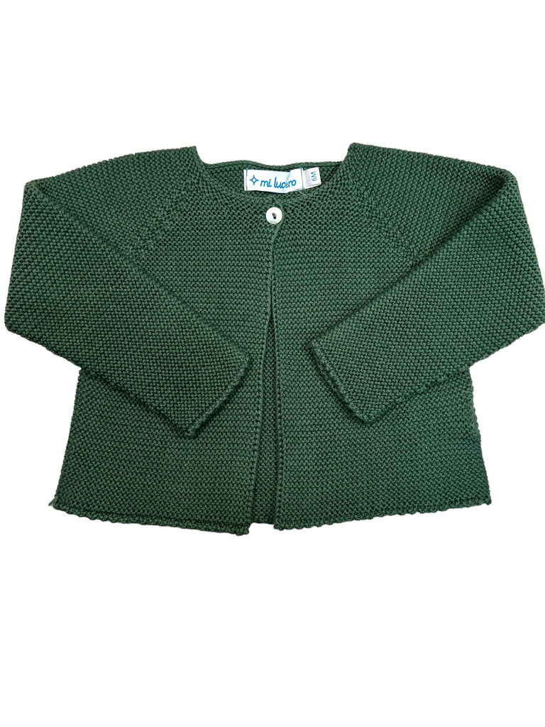 Single Button Cardigan- Dark Green