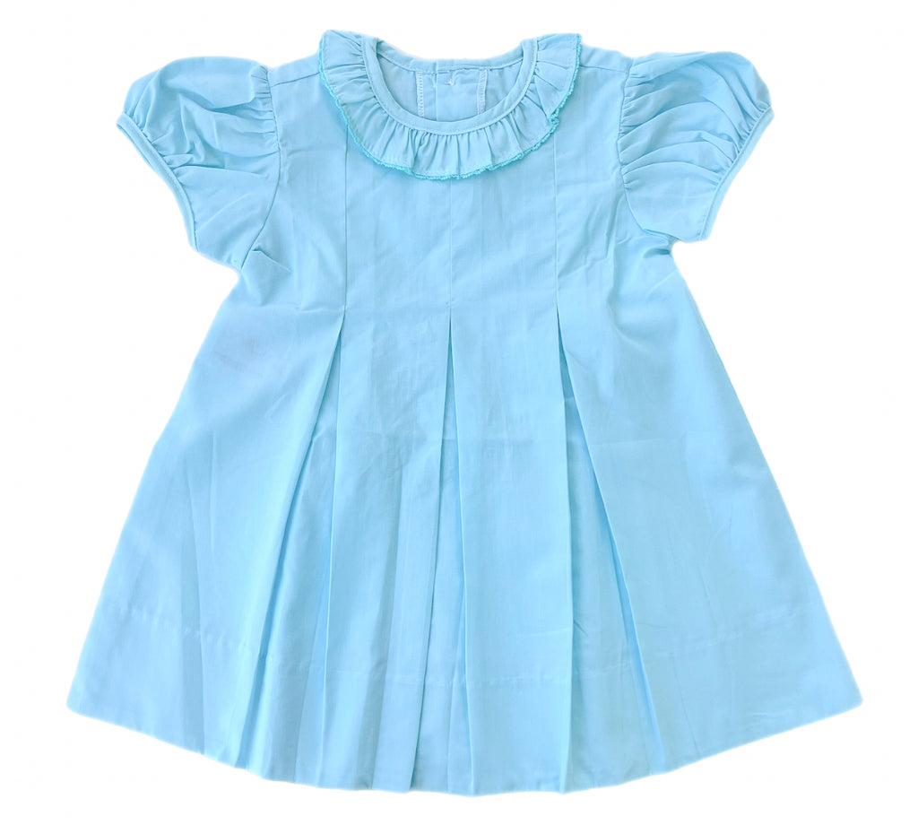 Reese Ruffle Collar Dress- Aqua