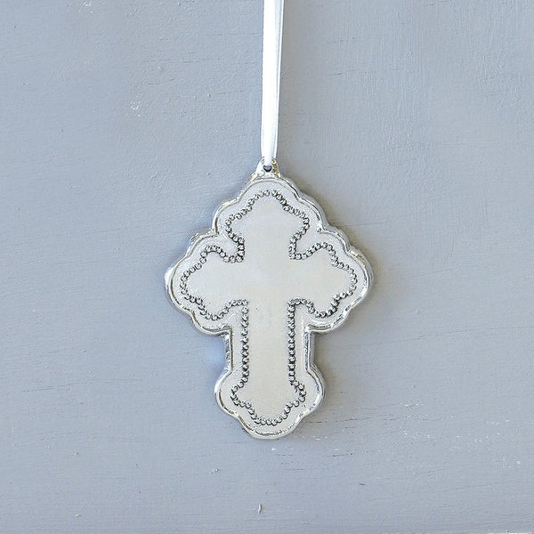 Cross Ornament- Pearl