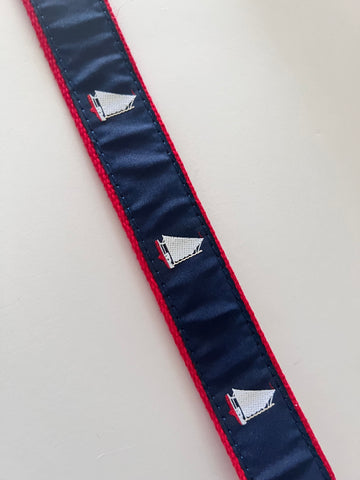 Canvas Belt- Sailboat Navy/Red