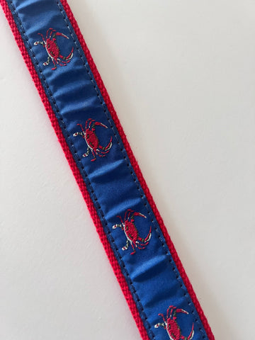 Canvas Belt- Crab Royal Blue/Red