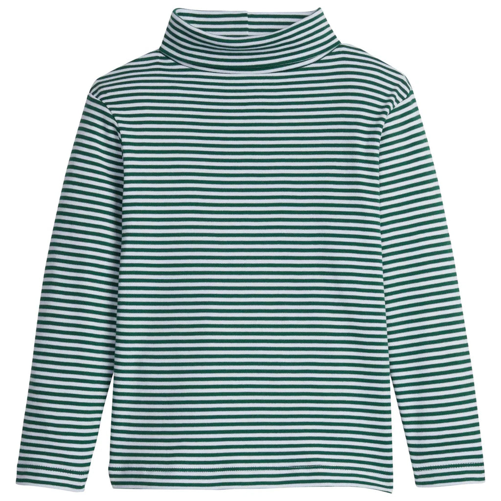 Striped Turtleneck- Hunter Green