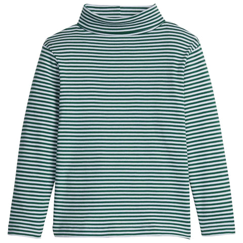 Striped Turtleneck- Hunter Green