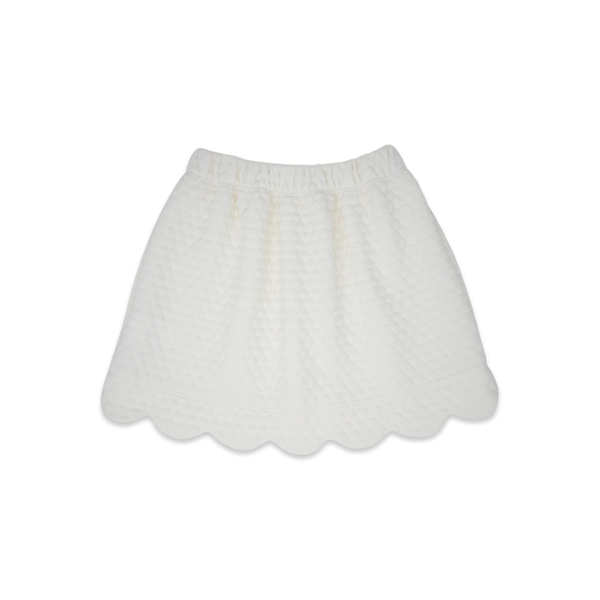 Susie Scalloped Quilted Skirt- White * Pre Order*