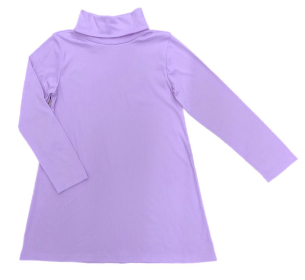Ribbed Turtleneck Dress- Light Purple