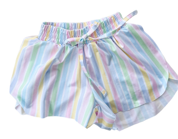 Butterfly Shorts- Pastel Stripe