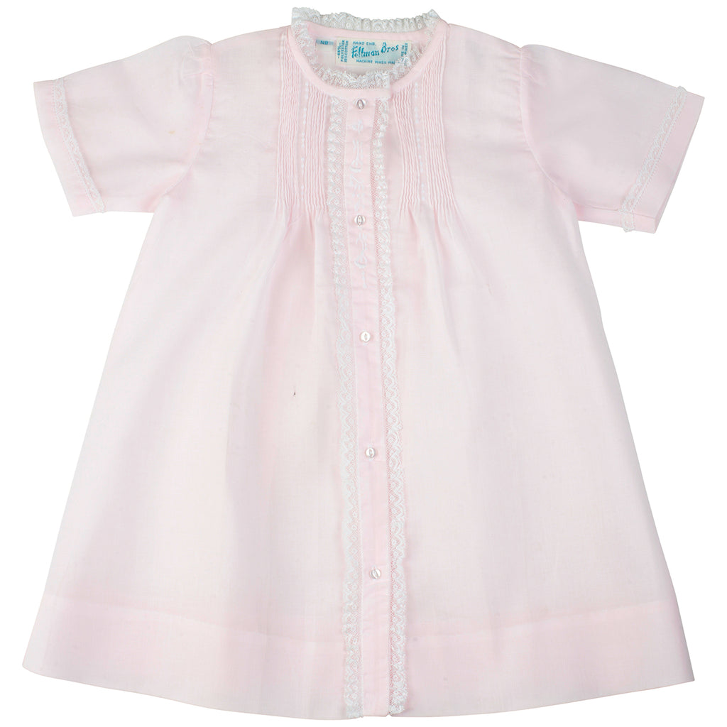 Girls Lace Folded Gown- Pink