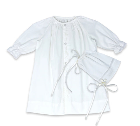 Vintage Daygown Set- White w/Ecru Embroidery