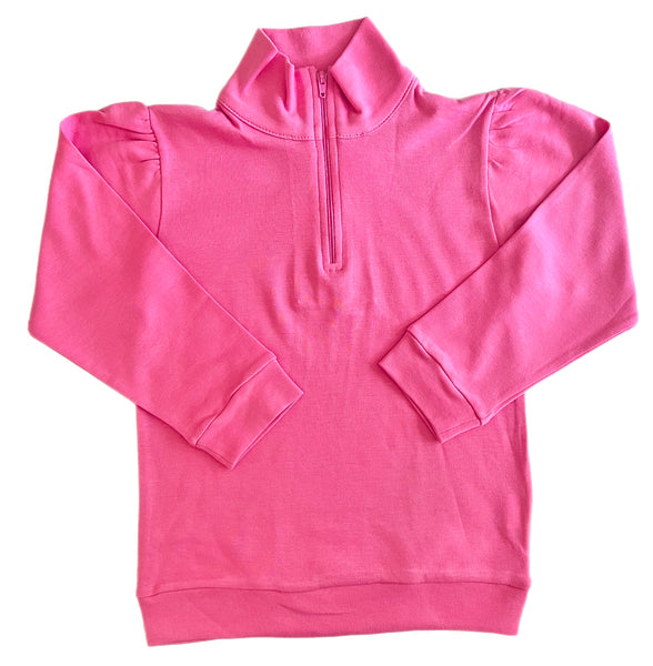 Half Zip Pullover- Bubblegum Pink