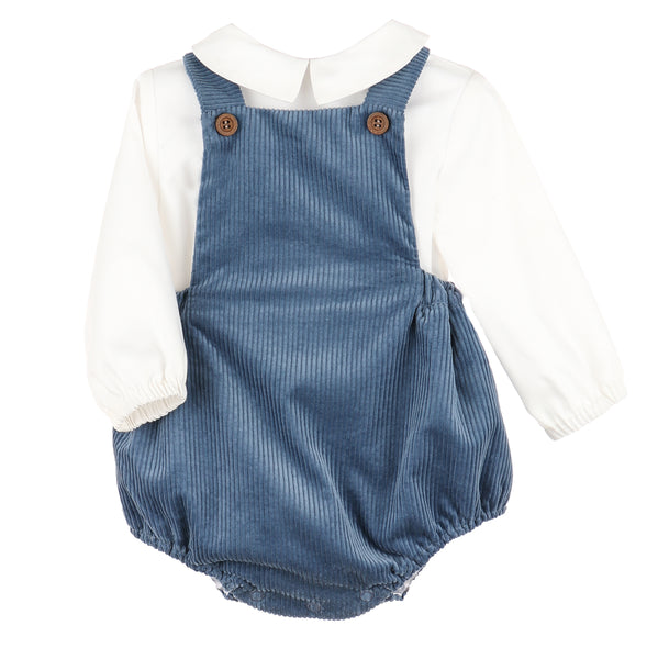 Patrick Plush Cord Overall- Blue