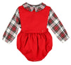 Stewart Plaid Boy Bubble- Red