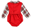 Stewart Plaid Boy Bubble- Red