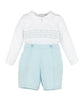 Smocked Classic Button On- Blue