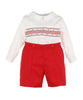 Smocked Classic Button On- Red