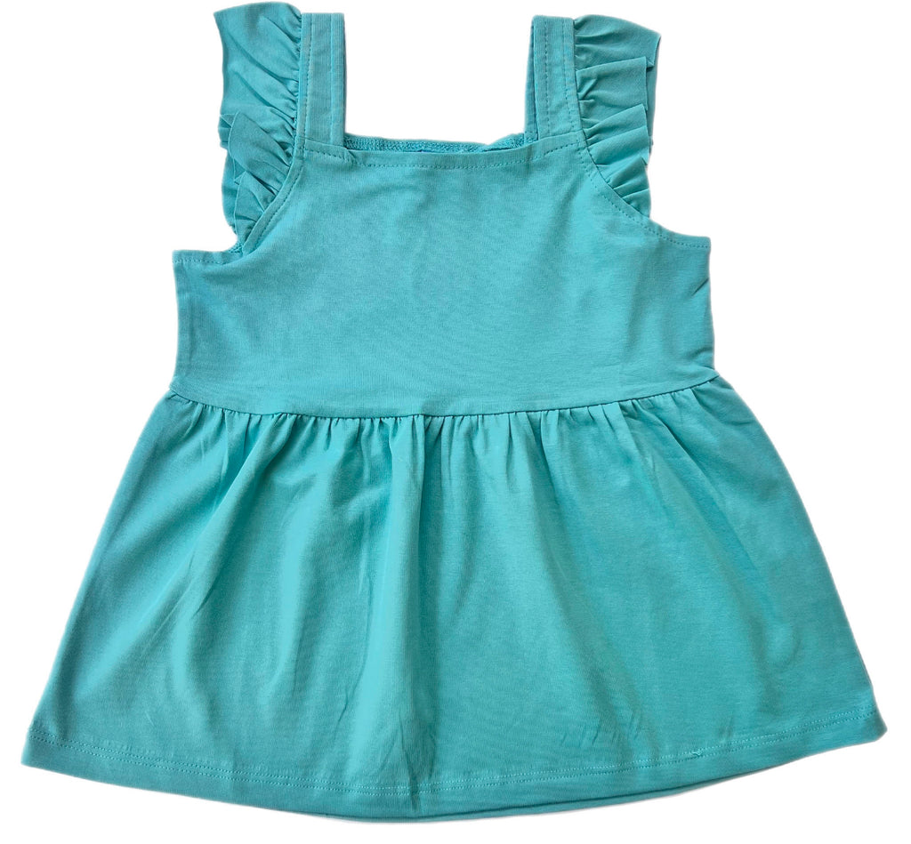 Flutter Sleeve Empire Top- Teal