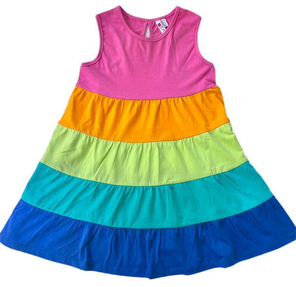 Rainbow Tiered Twirl Dress
