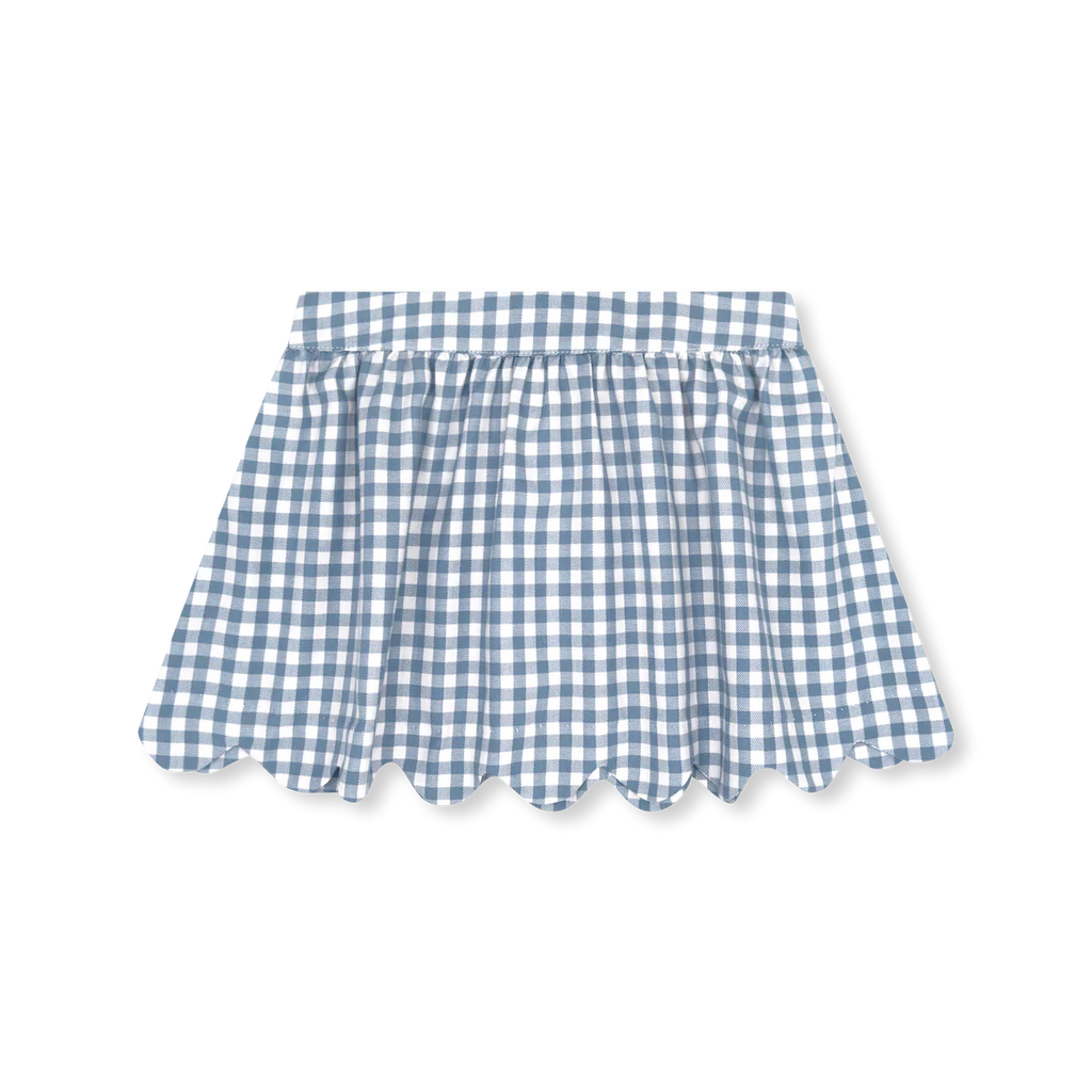 Susie Skirt- Stone Blue Gingham