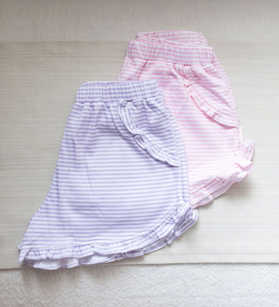 Kinley Knit Shorts-Lavender Stripe *Pre Order*