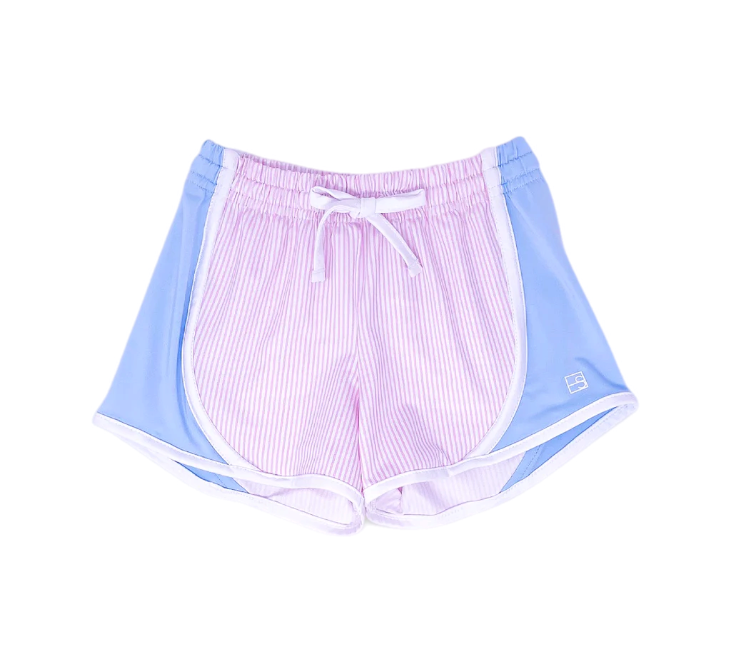 Elise Shorts- Cotton Candy Pink Stripe/Cotton Candy Blue