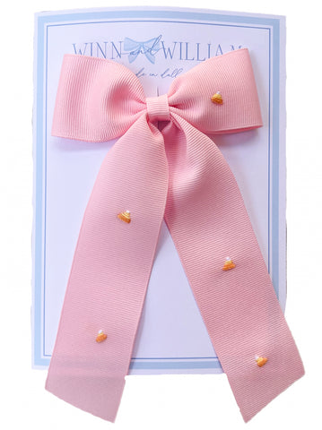 Medium Pink Candy Corn Bow