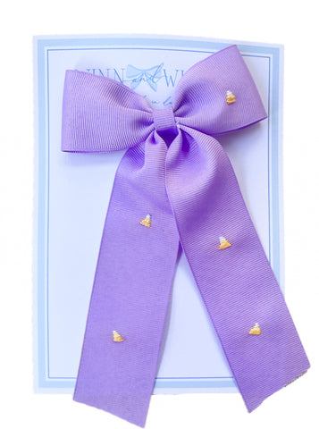 Medium Lavender Candy Corn Bow