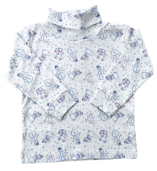 Printed Turtleneck- Snowman Girls