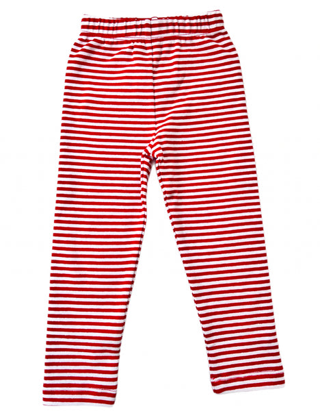 Striped Leggings- Red/White
