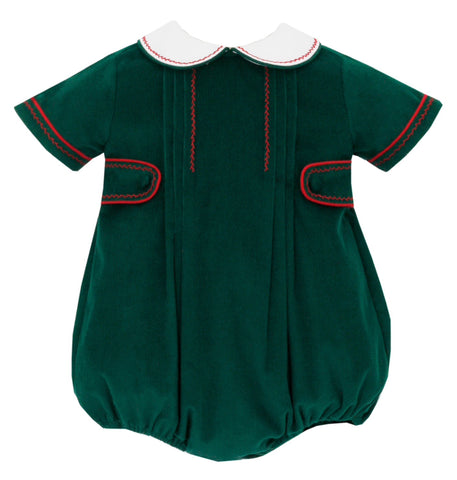 Green Corduroy Bubble w/Red Trim