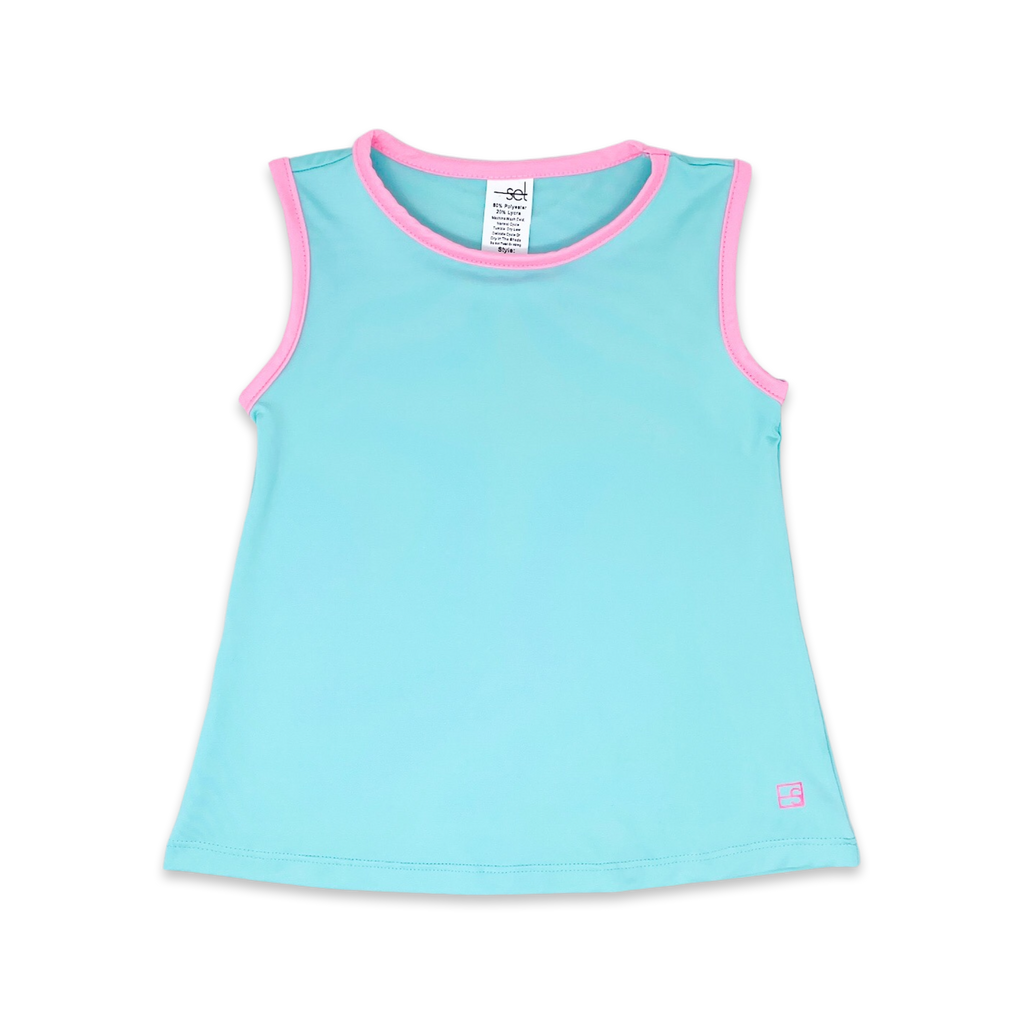 Tori Tank- Totally Turquoise/Flamingo Pink