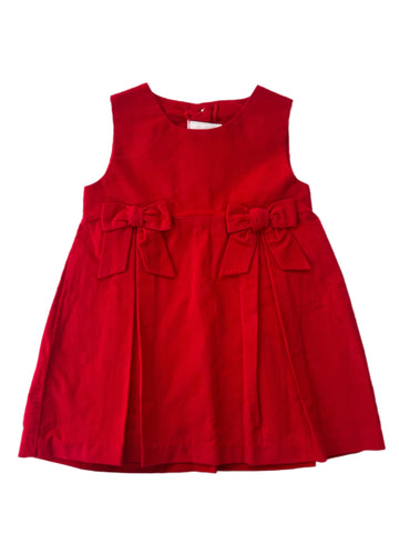 Windsor Bow Jumper-Red Corduroy