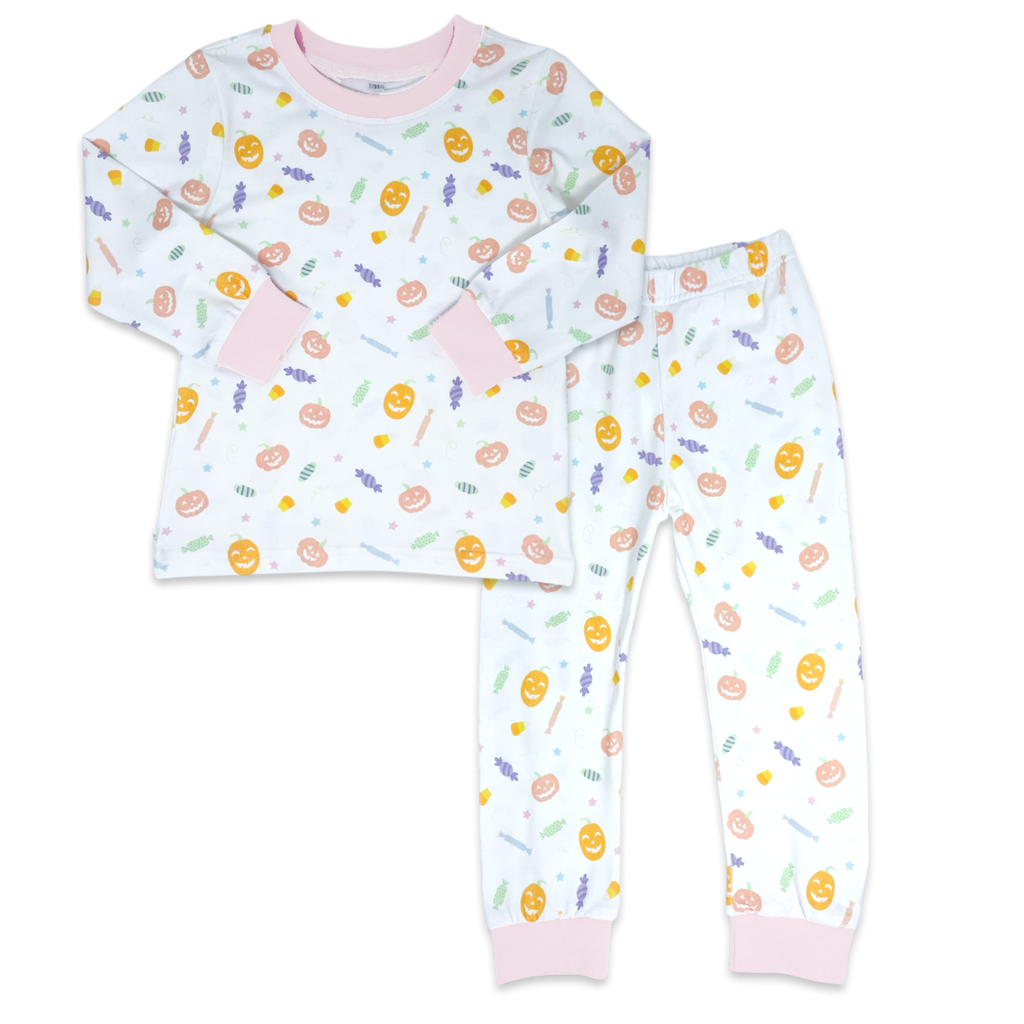 Sweet Pea PJ Set- Pink Halloween Print