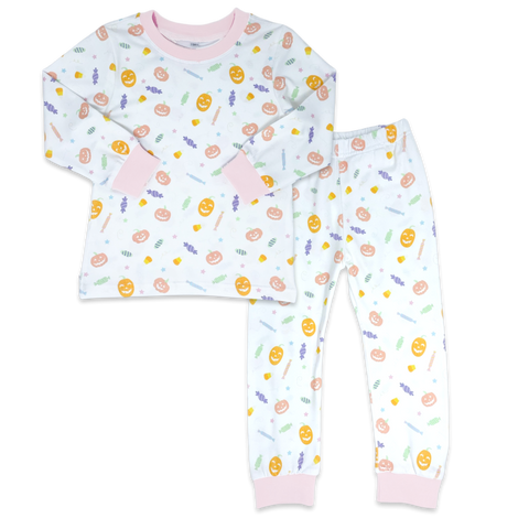 Sweet Pea PJ Set- Pink Halloween Print